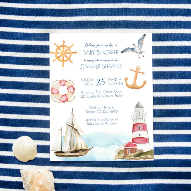 Nautical marine sailing boy budget baby shower (Creator Uploaded)