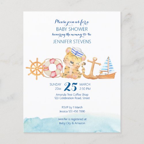 Nautical marine sailing pastel budget baby shower