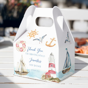Nautical marine sailing theme boy baby shower favor boxes