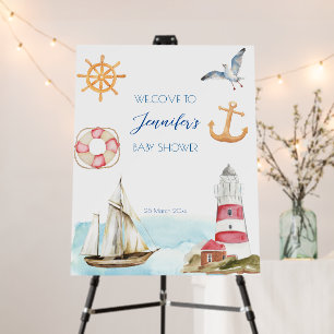 Nautical marine sailing theme boy baby shower foam board