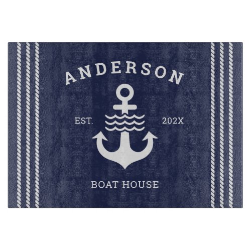 Nautical Maritime Anchor Ocean Lake House   Cutting Board