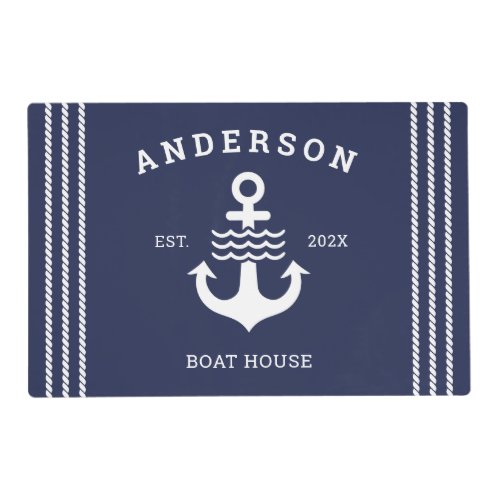 Nautical Maritime Anchor Ocean Lake House Placemat