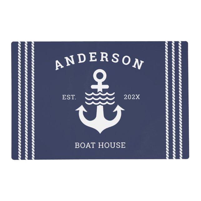 Nautical Maritime Anchor Ocean Lake House Placemat (Front)