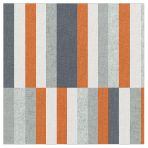Nautical Maritime Design, Stripes Orange, Blue Fabric