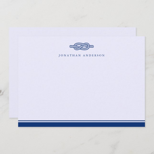 Nautical Maritime Navy Rope Correspondence  Note Card (Front/Back)