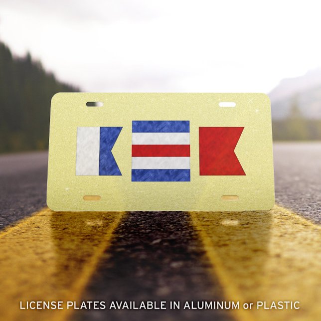 Nautical Maritime Signal Flag Monogram | Glitter License Plate (Nautical Maritime Signal Flag Monogram Faux Glitter License Plate ✨🚩
DETAILS IN DESCRIPTION)