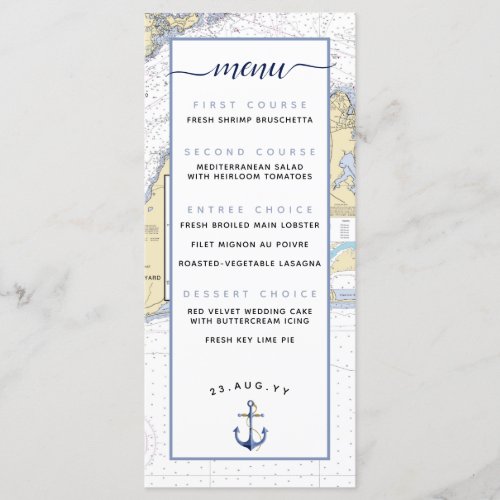 Nautical Marthas Vineyard Event  Wedding Menu