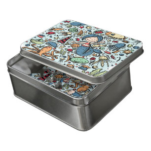 Nautical Mermaid Fishes Octopus Cartoon Collage Jigsaw Puzzle