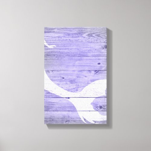 Nautical mermaid tail wood background canvas print