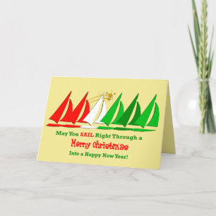 Nautical Merry Christmas to My Sailing Friends Holiday Card