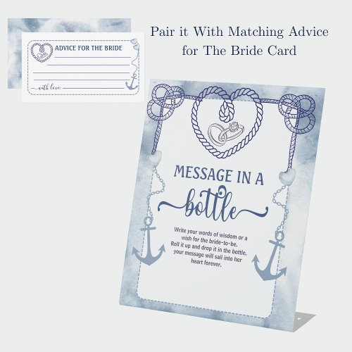 Nautical Message In A Bottle Bridal Shower Advice