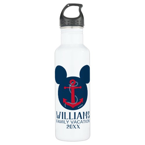 Nautical Mickey  Family Vacation Stainless Steel Water Bottle