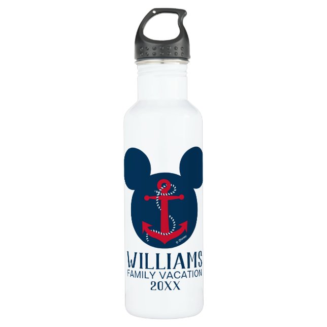 Nautical Mickey | Family Vacation Stainless Steel Water Bottle (Front)