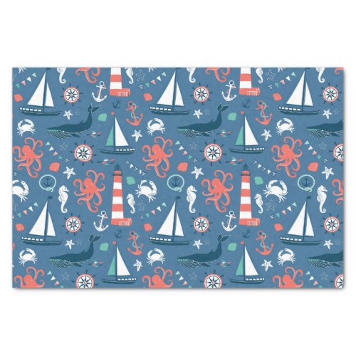 Nautical mini design Tissue Wrapping Tissue Paper