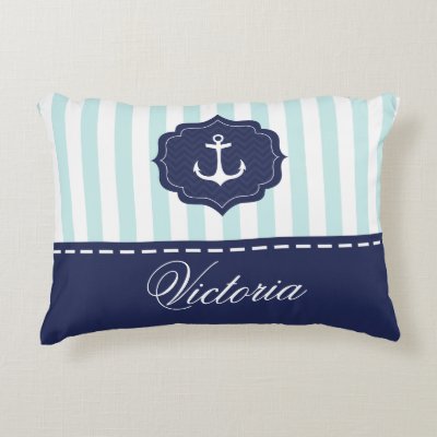 nautical accent pillows ocean nautical anchor navy blue stripes family name accent pillow zazzlecom nautical accent pillows ocean nautical anchor navy blue stripes family name accent pillow zazzlecom