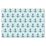 Nautical Mint Polka Dots And Navy Blue Anchors Tissue Paper