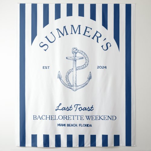 Nautical modern Bachelorette Weekend Decor Tapestry