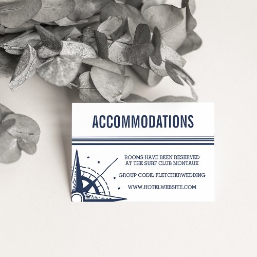 Nautical Modern Wedding Hotel Accommodations Cards
