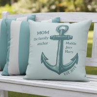 Nautical Mom Family Anchor Sea Green Heritage