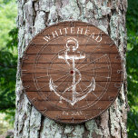 Nautical Monogram Anchor Brown Wood Dart Board<br><div class="desc">Personalized nautical anchor design. Great for a family reunion,  wedding,  or family gift.</div>