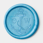 Nautical Monogram Anchor Wedding Wax Seal Sticker<br><div class="desc">These premade nautical anchor wedding monogram seals combine elegance with convenience. Add them to your wedding invitation suite,  favors,  and more.</div>