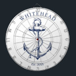 Nautical Monogram Anchor White Dart Board<br><div class="desc">Personalized nautical anchor design. Great for a family reunion,  wedding,  or family gift.</div>