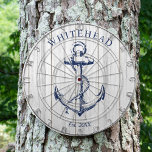 Nautical Monogram Anchor White Wood Dart Board<br><div class="desc">Personalized nautical anchor design. Great for a family reunion,  wedding,  or family gift.</div>
