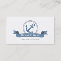 Nautical Monogram Blue Anchor Business Cards