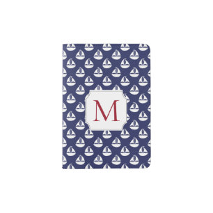 Nautical Monogram Classic Globetrotter Travel Passport Holder