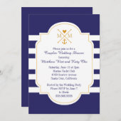 Nautical Monogram Couples Wedding Bridal Shower Invitation (Front/Back)