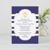 Nautical Monogram Couples Wedding Bridal Shower Invitation (Standing Front)