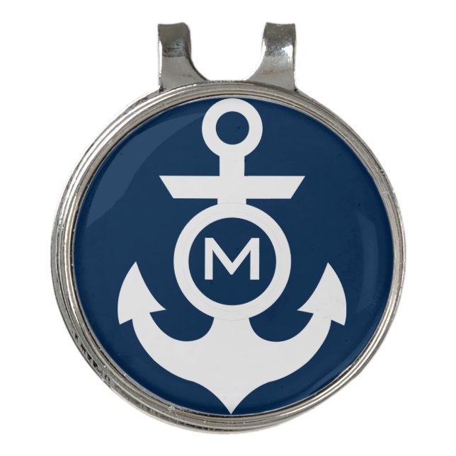 Nautical Monogram Golf Hat Clip (Front)