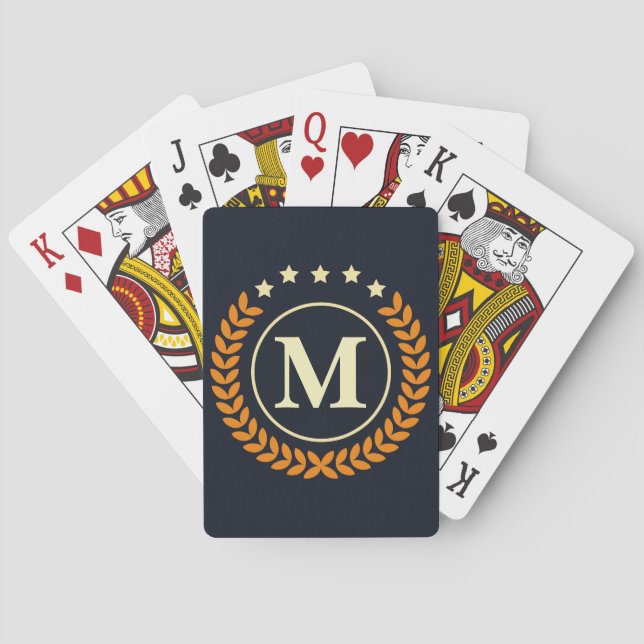 Nautical Monogram Poker Cards (Back)