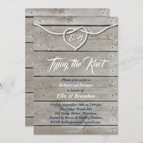 Nautical Monogram Rehearsal Dinner Invite