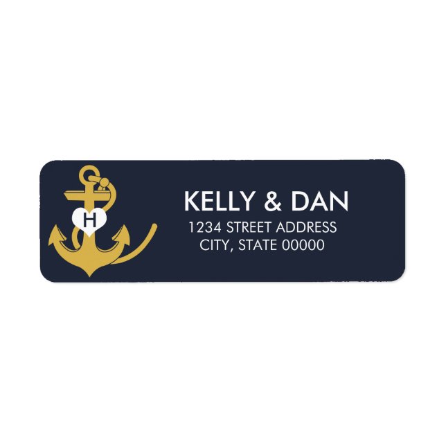 Nautical Monogram Return Address Labels (Front)