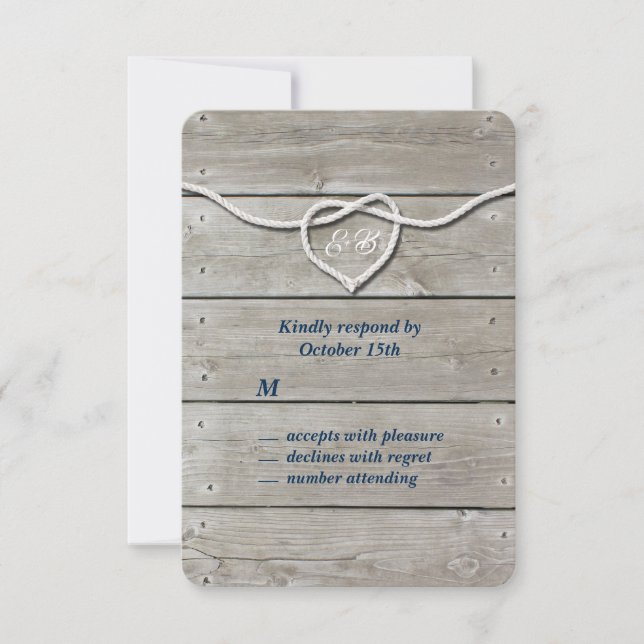 Nautical Monogram RSVP Card (Front)