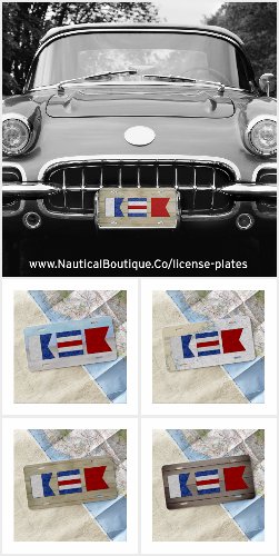 Nautical Monogram Signal Flag License Plates
