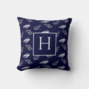Nautical monogram throw pillow