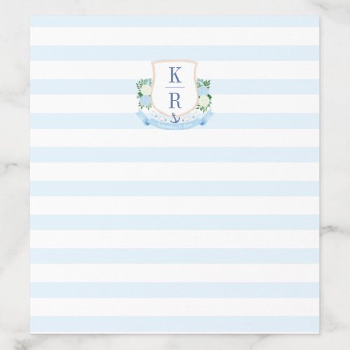 Nautical Monogram Tying The Knot Wedding Shower Envelope Liner