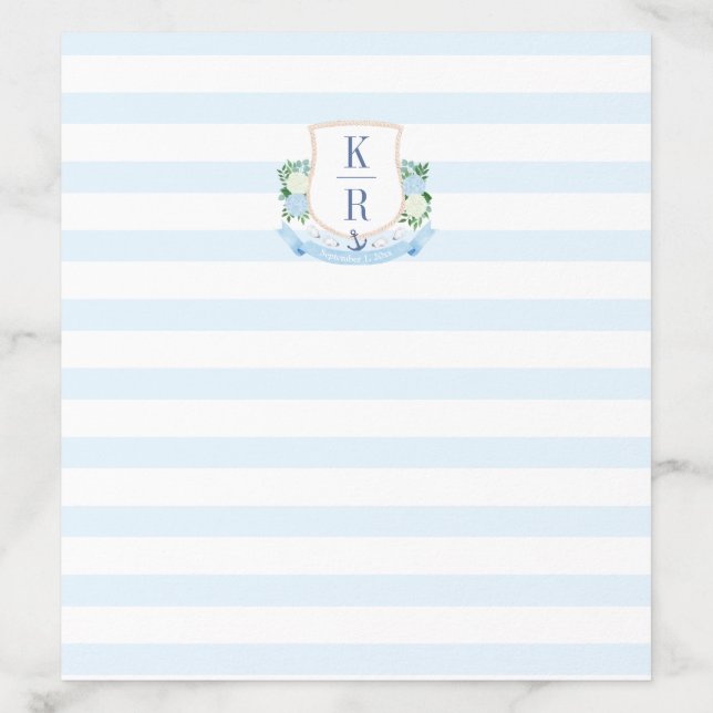Nautical Monogram Tying The Knot Wedding Shower Envelope Liner (Design)