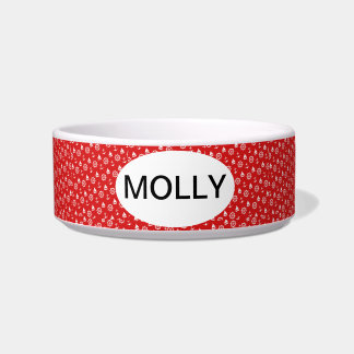 Nautical Monogrammed Ceramic Pet Bowl