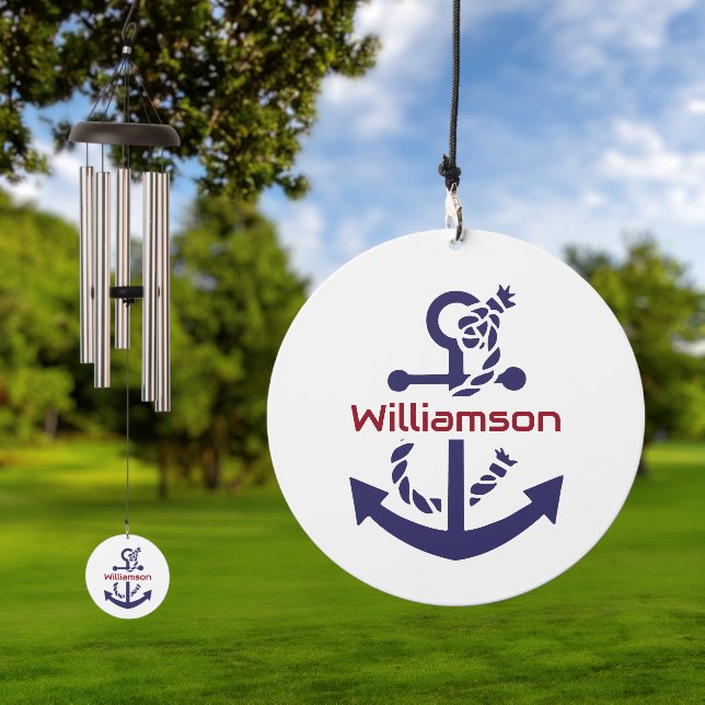 Nautical Monogrammed Wind Chime (Outdoor)