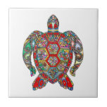 Nautical Mosaic Sea Turtle Colorful Ceramic Tile<br><div class="desc">This design was created through digital art. It may be personalized by clicking the customize button and changing the color, adding a name, initials or your favorite words. Choose customize to change the background color Contact me at colorflowcreations@gmail.com if you with to have this design on another product. Purchase my...</div>