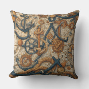 Nautical Mosaic Throw Pillow