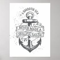 Nautical motivational sailor quote poster