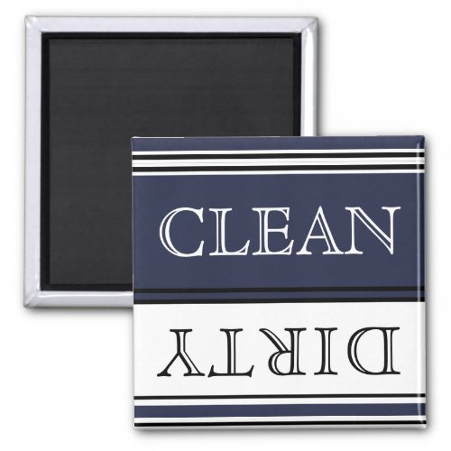 Nautical Muted Navy Blue Dishwasher Dirty Clean Magnet