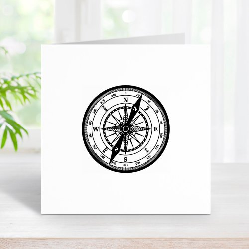 Nautical Navigation Compass 1x1 Rubber Stamp