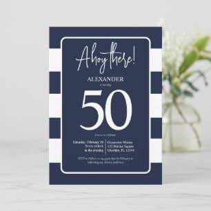 Nautical Navy 50th Birthday Party invitation