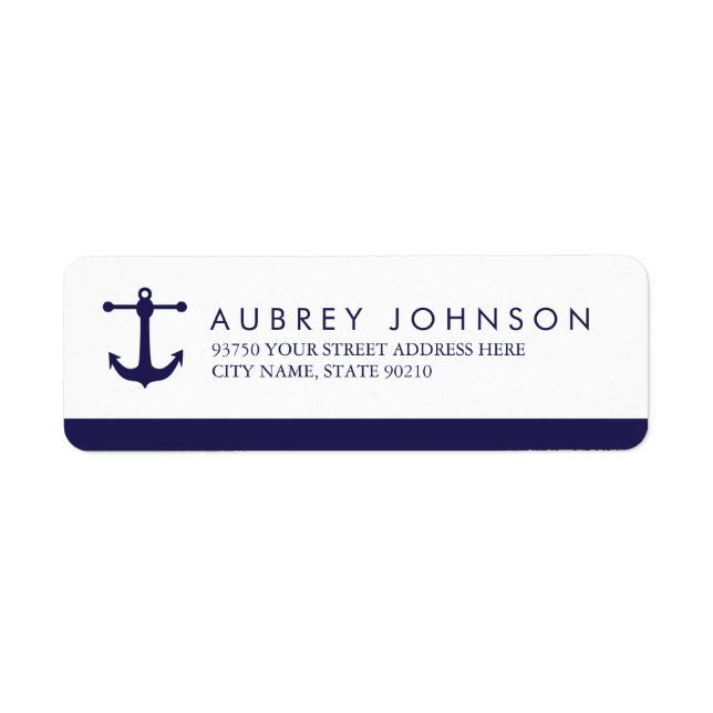 Nautical Navy Address Labels (Front)