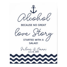 Nautical Navy Alcohol love story print
